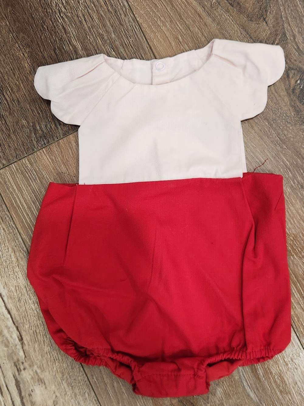 Jacadi Pink Top Red Bubble Romper